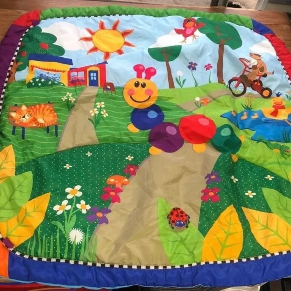 Activity Play Mat Baby Infant Toddler Caterpillar Sun House Animals 31x31